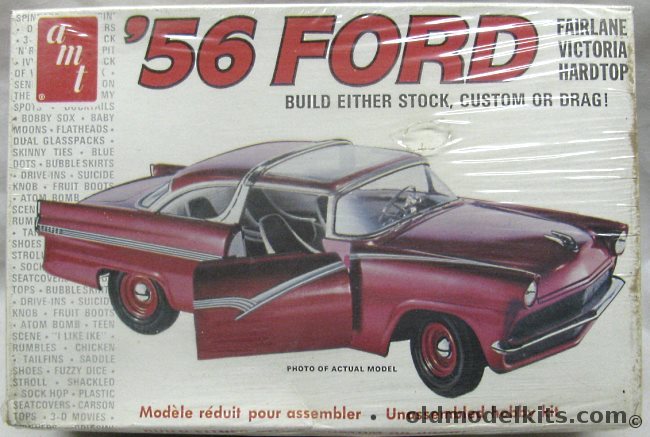 AMT 1/25 1956 Ford Fairlane Victoria Hardtop - Stock / Custom / Drag, T271 plastic model kit